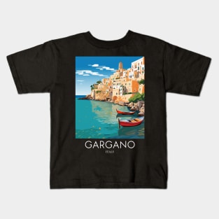 A Pop Art Travel Print of Gargano - Italy Kids T-Shirt